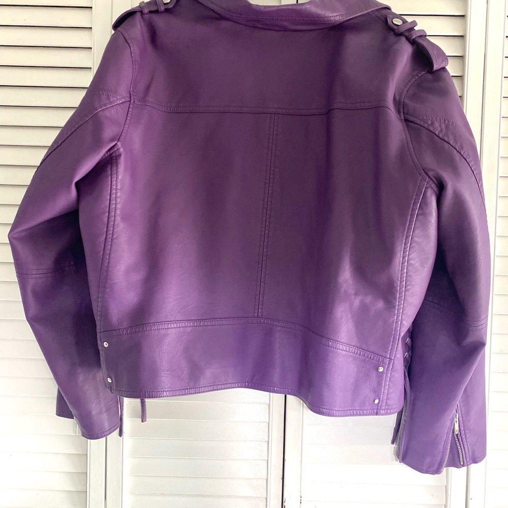 NWOT Kate & Mallory Vibrant Purple Leather Jacket - Picture 11 of 11